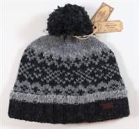 FAT FACE - PATTERN SOFT WOOL KNIT BEANIE HAT - GREY- MEN / ONE SIZE