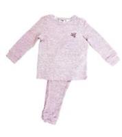 Ex Fat Face Girls Pink Stripe Loungewear Lounge Set Pyjama Age 5 - 12 Years New