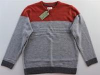 FAT FACE COLOUR BLOCK WOOL KNIT CREW NECK JUMPER - ORANGE ROSE - MEN 2XL - 2XL Regular