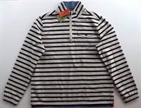 FAT FACE STRIPED COTTON ZIP NECK PULLOVER SWEATSHIRT - ECRU - MEN ALL SIZES - S / L / 3XL / 4XL Regular