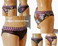 FAT FACE REVERSIBLE BIKINI BOTTOM BROWN PINK IVORY SWIMWEAR BEACHWEAR UK 8 10 - 8 Regular