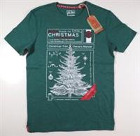 FAT FACE CHRISTMAS TREE GUIDE SHORT SLEEVE TEE T-SHIRT TOP DARK GREEN MEN S - S Regular
