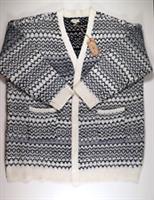 FAT FACE - CONNIE PATTERN WOOL ALPACA KNIT LONG COATIGAN CARDIGAN - WOMEN UK22 - UK 22 Regular