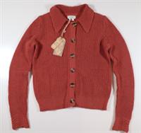 FAT FACE - CORA COLLARED SOFT COTTON KNIT CARDIGAN - TAN ORANGE - WOMEN UK8 24 - UK 8 / UK 24 Regular