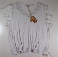 FAT FACE ROSA LINEN LACE - SOFT BLOUSE T-SHIRT TEE TOP - WHITE - WOMEN UK22 - UK 22 Regular