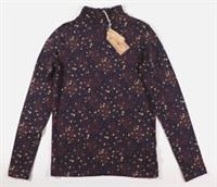 FAT FACE SELINA TEXTURED DOT HIGH ROLL NECK LONG SLEEVE TOP - NAVY - WOMEN UK8 - UK 8 Regular