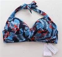 FAT FACE TROPICAL PALMS TWIST CARRIE PADDED SWIMWEAR BIKINI TOP NAVY WOMEN UK16 - UK 16 Regular