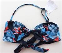 FAT FACE TROPICAL PALMS REVERSIBLE BANDEAU SWIMWEAR BIKINI TOP NAVY WOMEN UK8 16 - UK 16 Regular