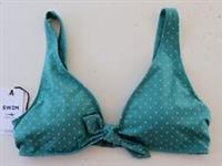 FAT FACE SPOT BOW RETRO PADDED SWIMWEAR BIKINI TOP - GREEN TEAL - WOMEN UK12 - UK 12 Regular