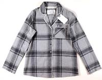 FAT FACE CHECK SOFT COTTON PJ PYJAMA TOP - GREY - WOMEN UK6 - UK 6 Regular