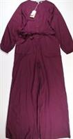 FAT FACE AVERY WIDE LEG LONG SLEEVE JUMPSUIT - DARK PLUM - WOMEN ALL SIZES - UK10 / UK14 / UK20 / UK22 Regular