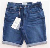 FAT FACE - BERMUDA STRETCH SOFT COTTON DENIM SHORTS - MID WASH BLUE - WOMEN UK8 - UK 8 Regular