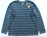 FAT FACE STRIPED 100% COTTON LONG SLEEVE POCKET TEE TOP - OCEAN GREEN - MEN 4XL - 4XL Regular