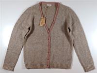 FAT FACE TESS V-NECK BUTTON UP COTTON KNIT CARDIGAN - CAMEL BROWN - WOMEN UK12 - UK 12 Regular