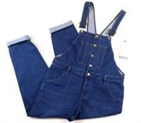 FAT FACE HASTINGS STRETCH COTTON DENIM DUNGAREES - INDIGO - WOMEN UK12 - UK 12 Regular