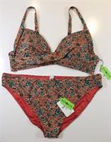 FAT FACE SKETCHED FLORAL PADDED TWIST FRONT BIKINI SWIMWEAR - WOMEN UK22 - UK 22 Regular