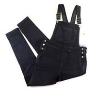 FAT FACE DEAL STRETCH COTTON DENIM DUNGAREES - VINTAGE BLACK 971041 WOMEN UK10 - UK10 / UK12 Regular