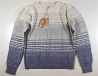 FAT FACE STATEMENT STRIPE SOFT COTTON KNIT JUMPER - MID BLUE - WOMEN UK14 - UK 10 Regular
