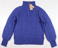 FAT FACE HOLLY HALF ZIP NECK SOFT ALPACA KNIT JUMPER - BLUE - WOMEN UK12 - UK 12 Regular