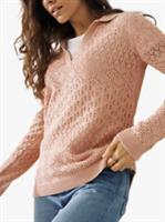 FAT FACE - CHARLOTTE COLLAR 100% COTTON OPEN KNIT JUMPER - PEACH - WOMEN UK18 - UK 18 Regular