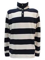 Fat Face Thorpe Stripe Button Funnel Neck Jumper Sweatshirt Rugby Top M L XL 2XL - M Regular