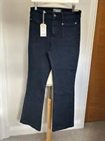 Fat Face Fly Flare Dark Denim Blue Jeans Size Uk 12R Rrp £59 Bnwt - 12 Regular