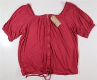 FAT FACE BRIANNA BUTTON DOWN FRILLED BLOUSE TOP - RED CHERRY - WOMEN UK14 - UK 14 Regular