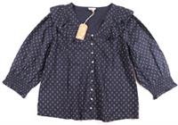 FAT FACE FAYE FRILL MINI GEO PRINT COTTON BUTTON UP BLOUSE TOP - WOMEN UK18 22 - UK 18 / UK 22 Regular