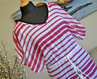 FATFACE Fat face Womens Top Lightweight Loose Fit Red White Stripe Sz. Sm to Med - S Regular