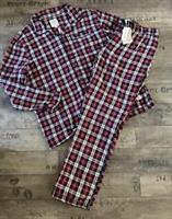 FAT FACE FAMILY CHECKED COTTON NIGHTWEAR PYJAMA SET CHRISTMAS MEN RED - 2XL XXL - 2XL Regular