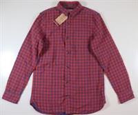 FAT FACE CHESIL GINGHAM COTTON LONG SLEEVE SHIRT - ORANGE 970724 MEN S REG TALL - S Regular