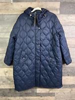 Fatface Womens Joanne Puffer Coat Size UK 16 Navy Midi Shower Resistant BNWT - 16 Regular