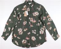 FAT FACE PURBECK BLOSSOM FLORAL LONG SLEEVE BLOUSE TOP GREEN 975945 WOMEN UK10 - UK 10 Regular