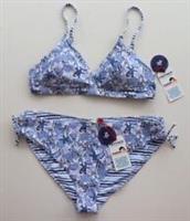 FAT FACE HIDDEN TURTLE TRIANGLE PADDED SWIMWEAR BIKINI BLUE 953986 WOMEN UK14 16 - TOP UK14 + BOTTOMS UK16 Regular