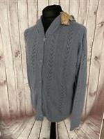 Fat Face Size 20 Debbie Hoodie Hooded Cardigan Jumper Aran Alpaca Knit Blue BNWT - 20 Plus