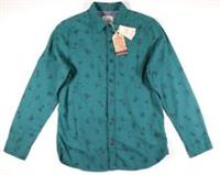 FAT FACE HARROCKS PRINT 100% COTTON LONG SLEEVE SHIRT - DARK GREEN 970711 MEN S - S Regular