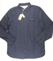 FAT FACE GEO PRINT 100% COTTON LONG SLEEVE SHIRT - DARK GREY 976839 MEN XL TALL - XL Big & Tall