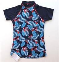FAT FACE TROPICAL SHORT SLEEVE MOCK NECK RASH VEST TOP SWIMWEAR - WOMEN UK6 - UK 6 Regular