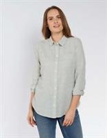 FATFACE Olivia Slub Stripe Shirt COLOUR: IVORY Size 14 RRP £ 40.00