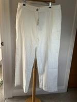 Fat Face Ellie Wide Leg Cream Trousers Size Uk 14R Rrp £69 Bnwt - 14 Regular