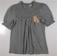 FAT FACE BETTY BRODERIE PUFF SLEEVE BLOUSE TOP PALE GREEN 972933 WOMEN UK6 - UK 6 Regular