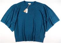 FAT FACE ANGELINA KNIT SHORT SLEEVE BLOUSE TOP - TEAL GREEN 976885 - WOMEN UK20 - UK 20 Regular