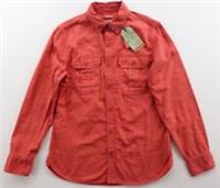FAT FACE DURHAM UTILITY RELAXED COTTON LONG SLEEVE SHIRT ORANGE 970006 MEN S - S Regular
