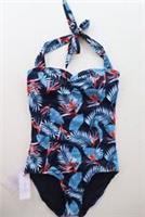 FAT FACE TROPICAL FLORAL PRINT TUMMY CONTROL PADDED ONE PIECE SWIMSUIT WOMEN UK8 - UK 8 Regular