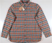 FAT FACE FISTRAL CHECK COTTON LONG SLEEVE SHIRT - RUST 972723 - MEN 2XL - 2XL Regular