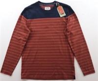 FAT FACE ROCK JERSEY STRIPED COTTON KNIT LONG SLEEVE TOP - BLUE 970243 - MEN S - S Regular