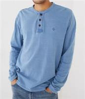 FAT FACE - JACQUARD HENLEY 100% COTTON LONG SLEEVE TOP - INDIGO 975848 - MEN 4XL - 4XL Regular