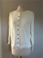 Fat Face Rose Ivory 3/4 Sleeve Cardigan Size Uk 12 Rrp £42 Bnwt - 12 Regular