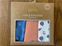 BNIB Fat Face Ladies Pack of Three Sealife Mini Knickers - Size 12
