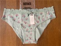 BNWT Fat Face Light Green Lola Floral Mini Knickers - Size 12